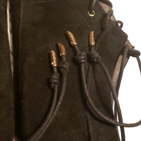 SUDINI New JENNA Womens 10 Suede Leather Comfort Stylish Wedge Bootie Boot BLACK - Picture 11 of 11